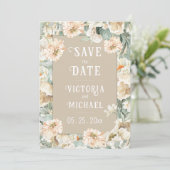 Elegante Bloemige Moderne Bruiloft Save The Date (Staand voorkant)