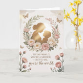 Elegante Bloemige Moederdag Kaart (Gele Bloem)