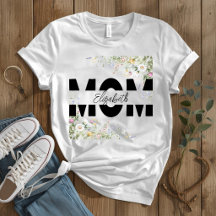 Elegante bloemige MOM gepersonaliseerde T-shirt