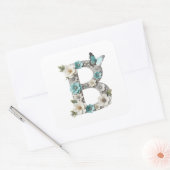 Elegante Bloemige Monogram B Papier Stickers (Envelop)