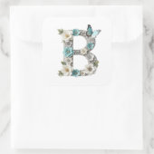 Elegante Bloemige Monogram B Papier Stickers (Tas)