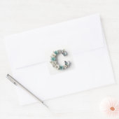 Elegante Bloemige Monogram C Papier Stickers (Envelop)