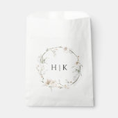 Elegante bloemige monogram cadeautas van waterverf bedankzakje (Voorkant)