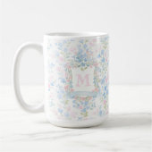 Elegante bloemige monogram gepersonaliseerde mok (Links)