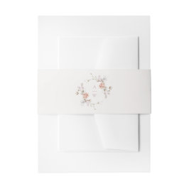 Elegante bloemige monogram huwelijksbuikband uitnodigingen wikkel