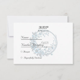 Elegante Bloemige Monogram Huwelijksreactiekaart RSVP Kaartje