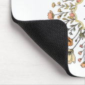 Elegante bloemige monogram muismat (Hoek)