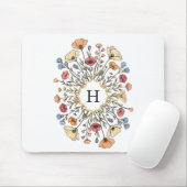 Elegante bloemige monogram muismat (Met muis)