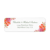 Elegante Bloemige Monogram Script Bruiloft Etiket (Voorkant)