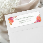 Elegante Bloemige Monogram Script Bruiloft Etiket