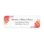 Elegante bloemige monogram script bruiloft etiket (Voorkant)