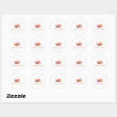 Elegante Bloemige Monogram Scriptie Bruiloft Ronde Sticker (Vel)