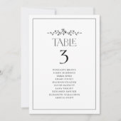 Elegante bloemige monogram tafelstoelindelingen (Voorkant)