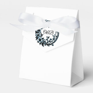 Elegante bloemige monogram trouwcadeaudoosje bedankdoosjes