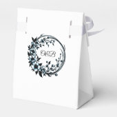 Elegante bloemige monogram trouwcadeaudoosje bedankdoosjes (Achterkant)