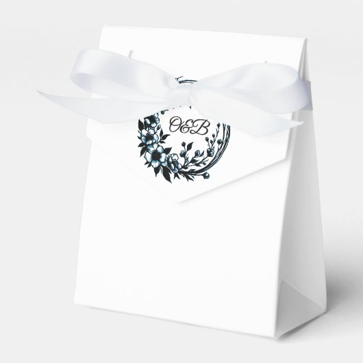 Elegante bloemige monogram trouwcadeautjes doos bedankdoosjes (Voorkant Zijde)