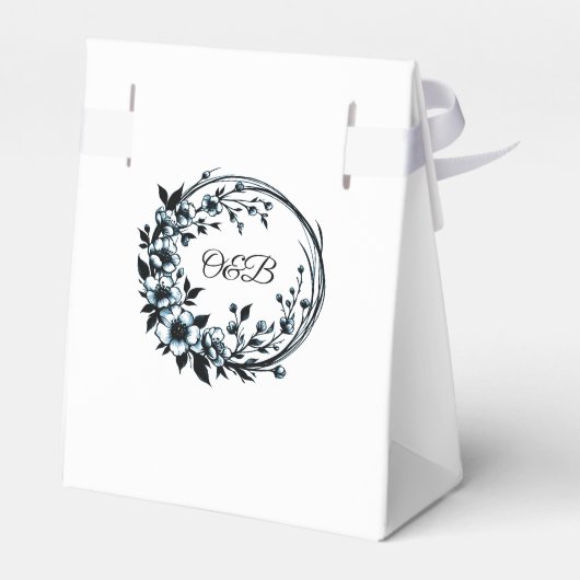 Elegante bloemige monogram trouwcadeautjes doos bedankdoosjes (Achterkant)