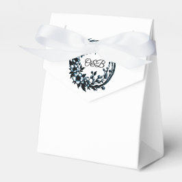 Elegante bloemige monogram trouwgunstdoos bedankdoosjes