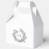 Elegante bloemige monogram trouwgunstdozen bedankdoosjes (Voorkant)