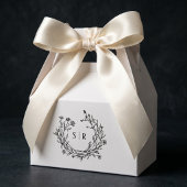 Elegante bloemige monogram trouwgunstdozen bedankdoosjes