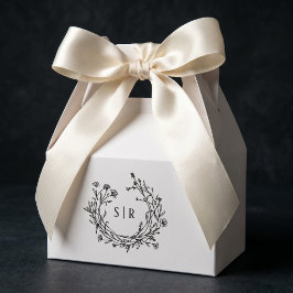 Elegante bloemige monogram trouwgunstdozen bedankdoosjes