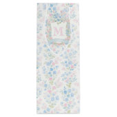 Elegante bloemige monogramcadeautas wijn cadeautas (Achterkant)
