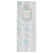 Elegante bloemige monogramcadeautas wijn cadeautas (Voorkant)