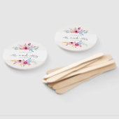 Elegante bloemige Mr & Mrs bruiloft | handventilat Handwaaier (Niet-gemonteerd)