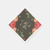 Elegante bloemige Mr & Mrs bruiloft | papieren ser Servet (Hoek)