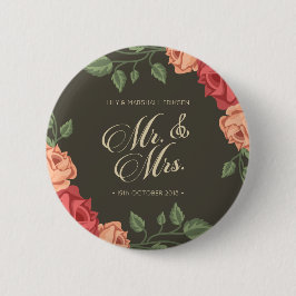 Elegante bloemige Mr & Mrs bruiloft | Speldje