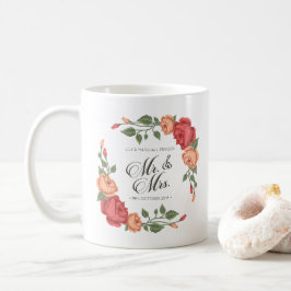 Elegante bloemige Mr & Mrs-huwelijk | Mok