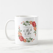 Elegante bloemige Mr & Mrs-huwelijk | Mok (Links)