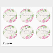 Elegante bloemige Mr & Mrs-huwelijk | Stickerzegel Ronde Sticker (Vel)