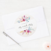 Elegante bloemige Mr & Mrs-huwelijk | Stickerzegel Ronde Sticker (Envelop)