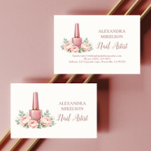 Elegante Bloemige Nagelstylist Bedrijfsidentiteit