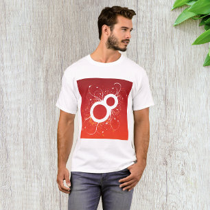 Elegante Bloemige Nummer 8 Rood Abstract T-shirt