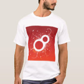 Elegante Bloemige Nummer 8 Rood Abstract T-shirt (Voorkant)