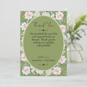 Elegante Bloemige Omhelzing Bruiloft Bedankkaart (Staand voorkant)