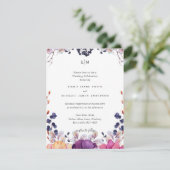 Elegante Bloemige Paarse Oranje Bruiloft (Staand voorkant)