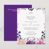 Elegante Bloemige Paarse Oranje Bruiloft (Voorkant / Achterkant)