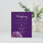 Elegante Bloemige Paarse Oranje Bruiloft (Staand voorkant)