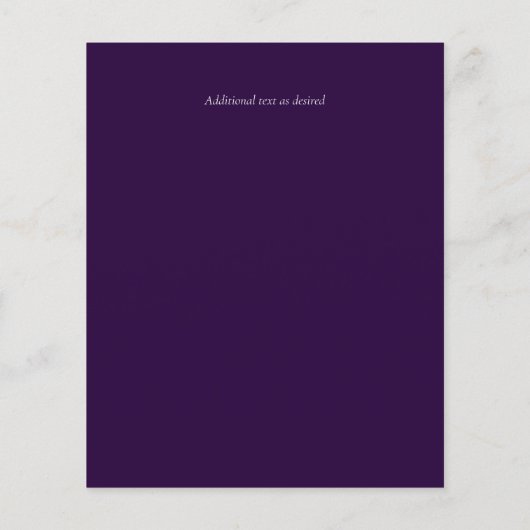 Elegante Bloemige Paarse Oranje Bruiloft (Achterkant)