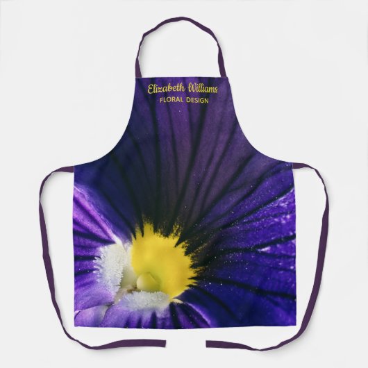 Elegante bloemige Paarse pansy macro foto Schort (Voorkant)