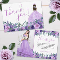 Elegante Bloemige Paarse Quinceañera Foto