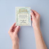 Elegante bloemige paaszondag viering kerk flyer (Hand)