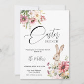 Elegante bloemige Pasen brunch uitnodiging (Voorkant)