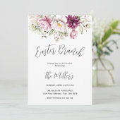 Elegante bloemige Pasen brunch uitnodiging (Staand voorkant)