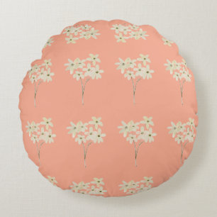 Elegante bloemige pastel rond kussen