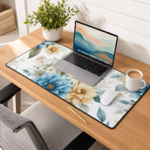 Elegante bloemige pastelblauw en geel op wit