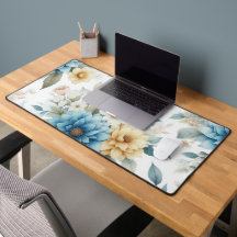 Elegante bloemige pastelblauw en geel op wit